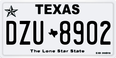 TX license plate DZU8902
