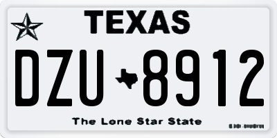 TX license plate DZU8912