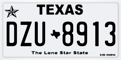 TX license plate DZU8913
