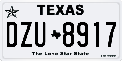 TX license plate DZU8917
