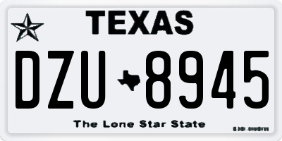 TX license plate DZU8945