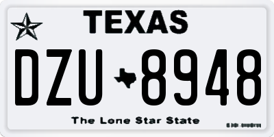 TX license plate DZU8948