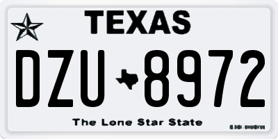 TX license plate DZU8972