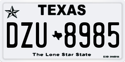TX license plate DZU8985