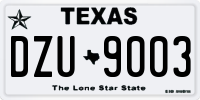 TX license plate DZU9003