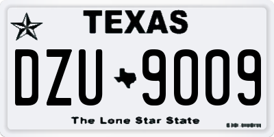 TX license plate DZU9009