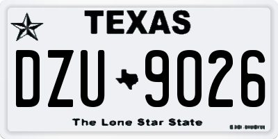 TX license plate DZU9026