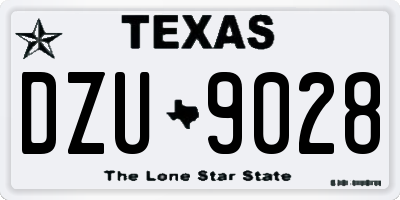 TX license plate DZU9028
