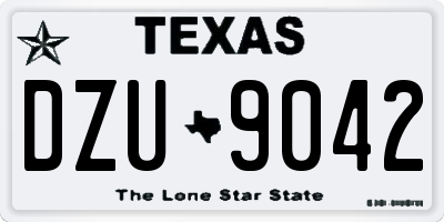 TX license plate DZU9042