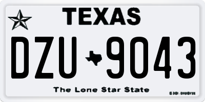 TX license plate DZU9043