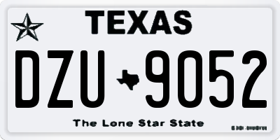 TX license plate DZU9052