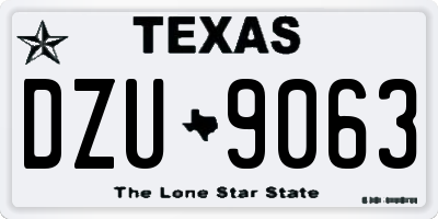 TX license plate DZU9063
