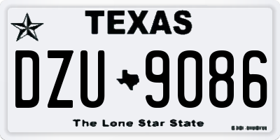 TX license plate DZU9086