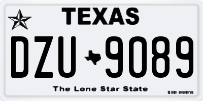 TX license plate DZU9089