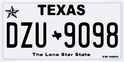 TX license plate DZU9098