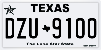 TX license plate DZU9100