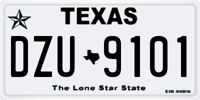 TX license plate DZU9101