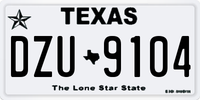 TX license plate DZU9104