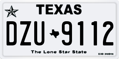 TX license plate DZU9112