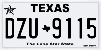 TX license plate DZU9115