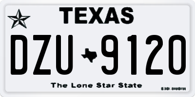 TX license plate DZU9120