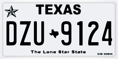 TX license plate DZU9124