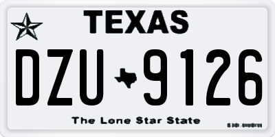 TX license plate DZU9126