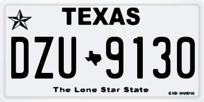 TX license plate DZU9130