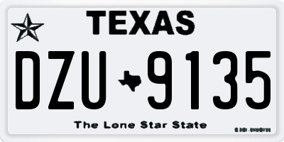 TX license plate DZU9135