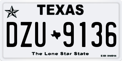 TX license plate DZU9136