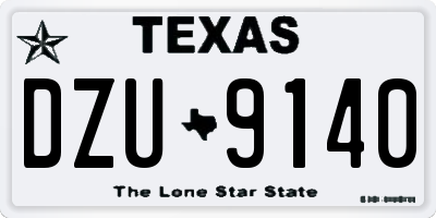 TX license plate DZU9140