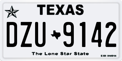 TX license plate DZU9142