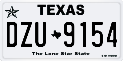 TX license plate DZU9154
