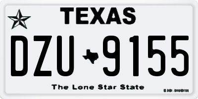 TX license plate DZU9155
