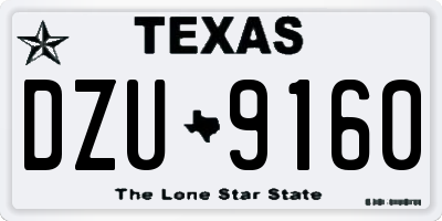 TX license plate DZU9160