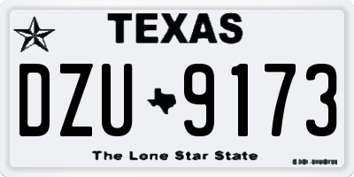 TX license plate DZU9173