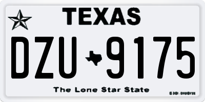 TX license plate DZU9175