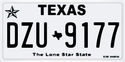 TX license plate DZU9177
