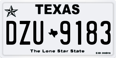 TX license plate DZU9183