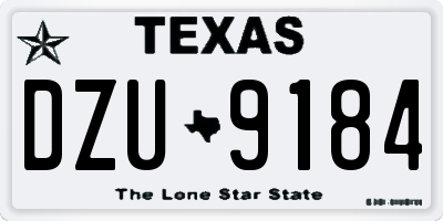 TX license plate DZU9184