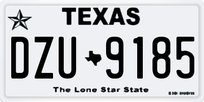 TX license plate DZU9185