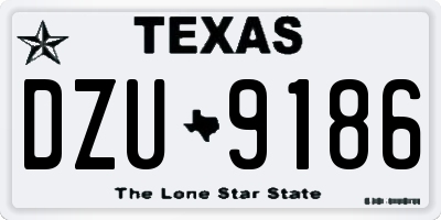 TX license plate DZU9186