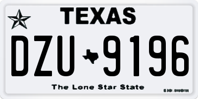 TX license plate DZU9196