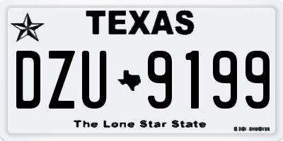 TX license plate DZU9199