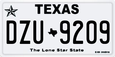 TX license plate DZU9209
