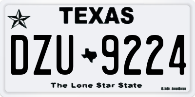 TX license plate DZU9224