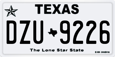 TX license plate DZU9226