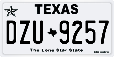 TX license plate DZU9257