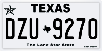 TX license plate DZU9270