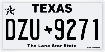 TX license plate DZU9271